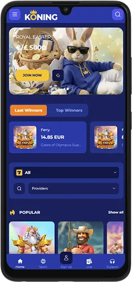 Koning Casino installeren op Android en iPhone